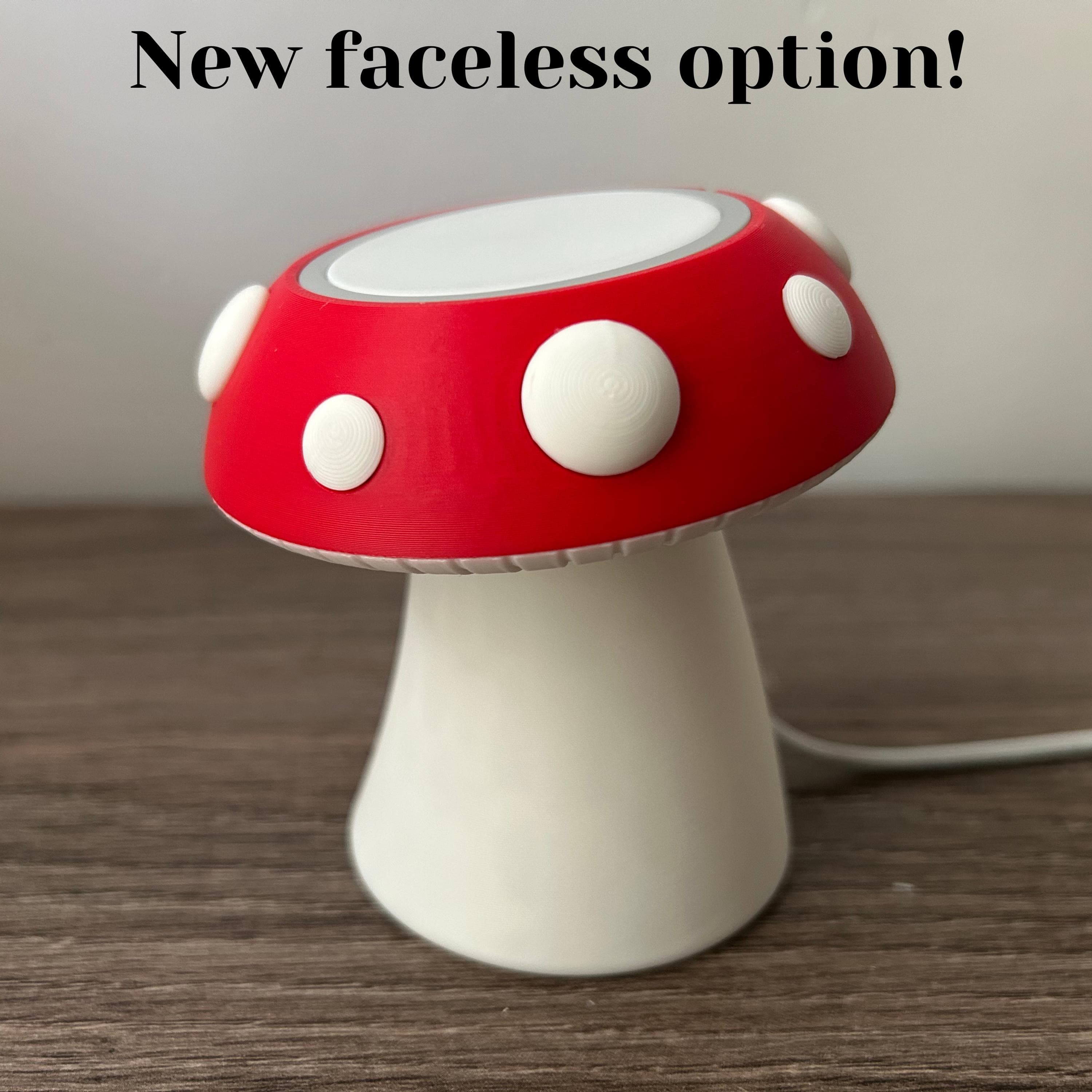 Red mushroom charging stand with no face