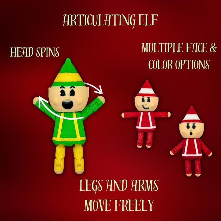 Articulating elf fidgets in several color options